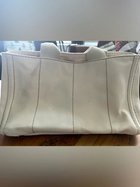 Prada White Canvas Tote - Picture 2 of 9